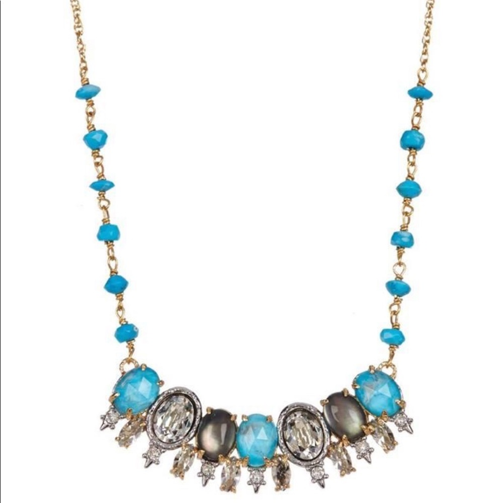 Alexis Bittar Spiked Crystal Row Pendant Necklace